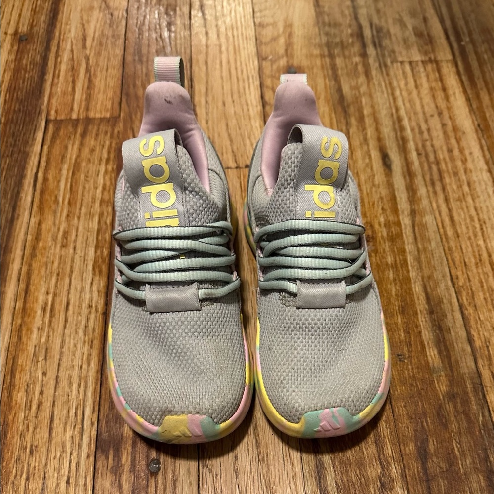Adidas Kids Sneakers - Gray and Pastel Yellow